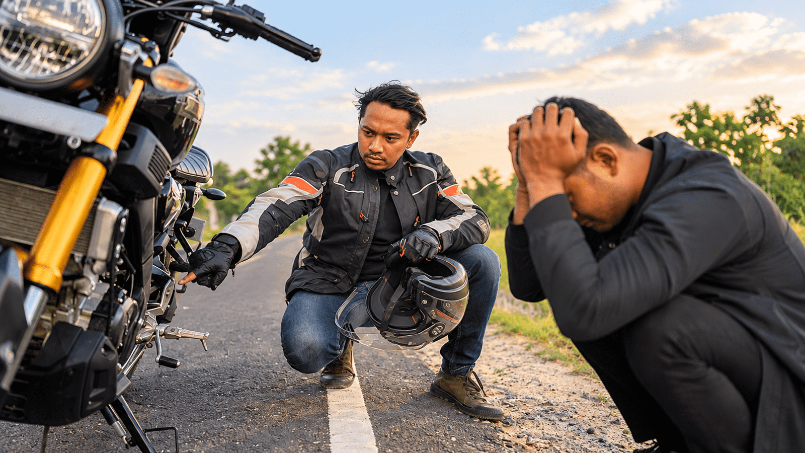 Assessing the Damage After a Bali Motorbike Crash